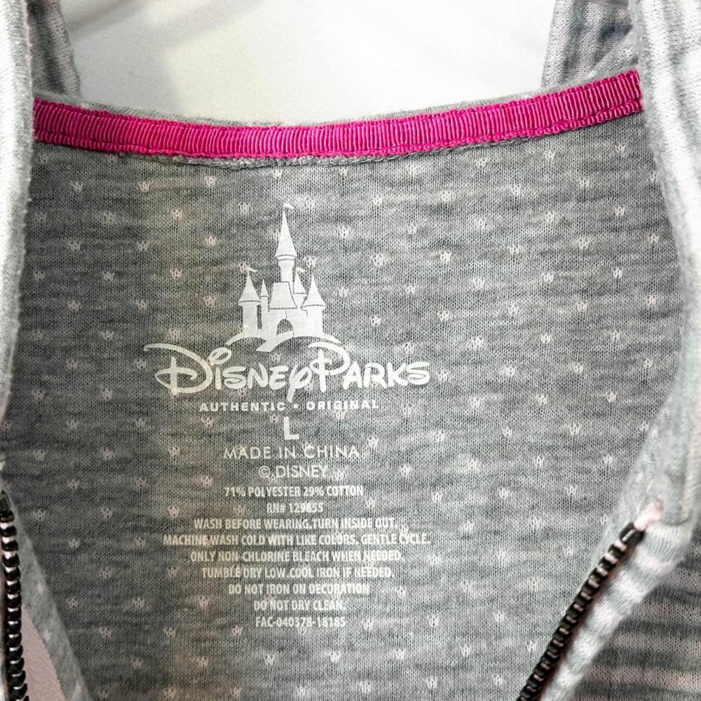 Disney Parks‎ Large Jacket Princess Silhouettes Striped Full Zip Hoodie Gray 394 - Picture 11 of 11